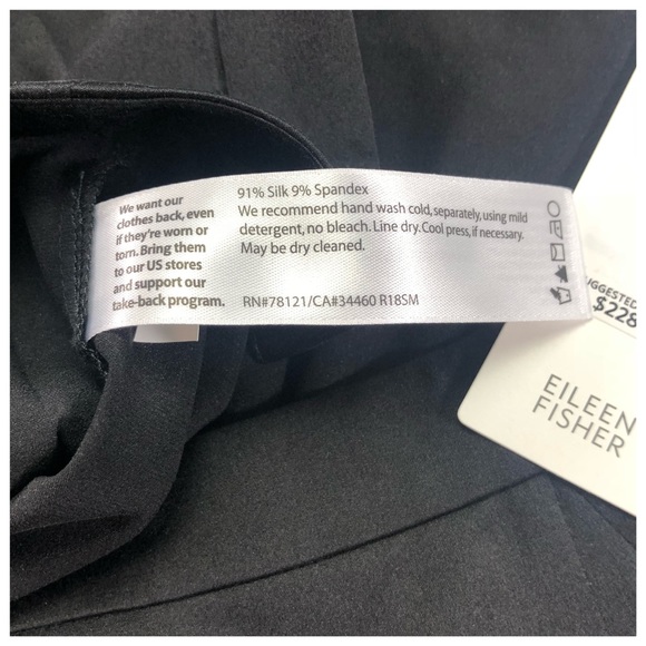 NWT Eileen Fisher Size 14 Silk Charmeuse Black Midi Skirt new with tags - Picture 5 of 6